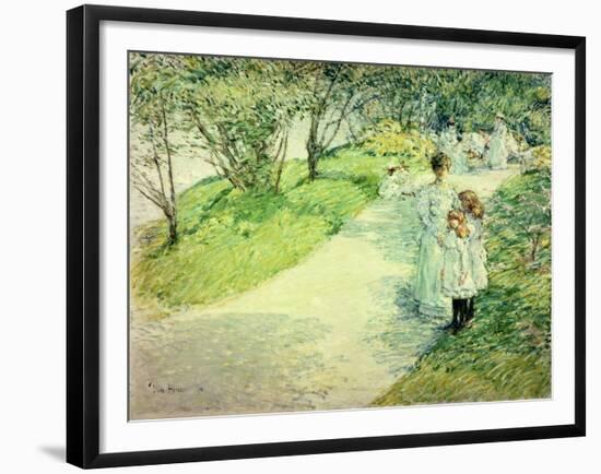 Promenaders in the Garden, 1898-Childe Hassam-Framed Giclee Print