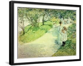 Promenaders in the Garden, 1898-Childe Hassam-Framed Giclee Print
