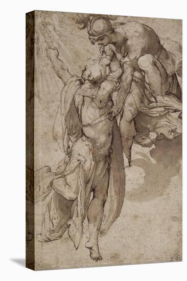 Prometheus, Aided by Minerva, Steals Fire from Heaven-Pellegrino Tibaldi-Stretched Canvas