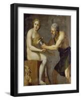 Prometheus Bringing His Clay Statue to Life with the Use of Fire-Camille Pissarro-Framed Giclee Print