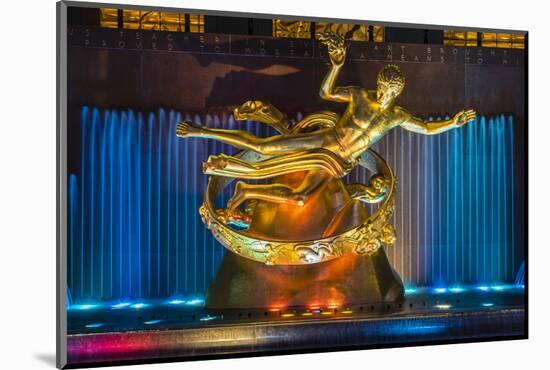 Prometheus Bronze Sculpture, Rockefeller Center, Manhattan, New York, USA-Stefano Politi Markovina-Mounted Photographic Print