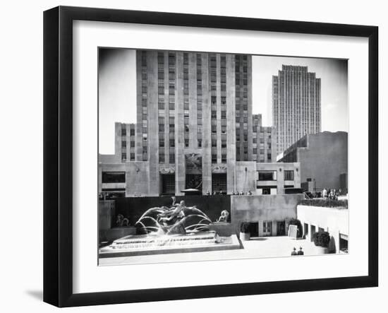 Prometheus Fountain at Rockefeller Plaza-null-Framed Premium Photographic Print