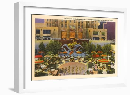 Prometheus Fountain, Plaza, Rockefeller Center, New York City-null-Framed Art Print