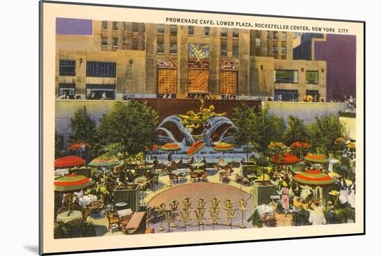 Prometheus Fountain, Plaza, Rockefeller Center, New York City-null-Mounted Art Print