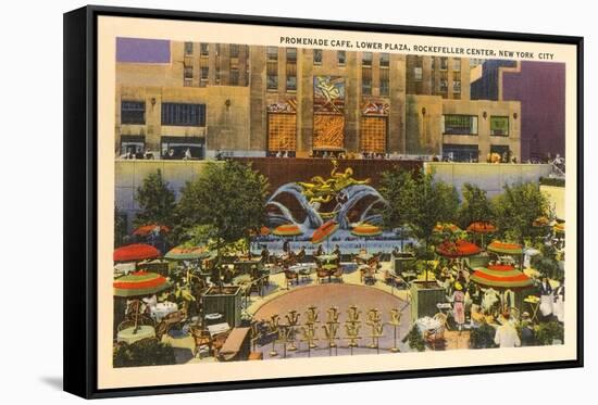 Prometheus Fountain, Plaza, Rockefeller Center, New York City-null-Framed Stretched Canvas