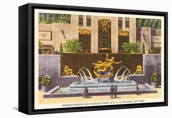 Prometheus Fountain, Rockefeller Center, New York City-null-Framed Stretched Canvas