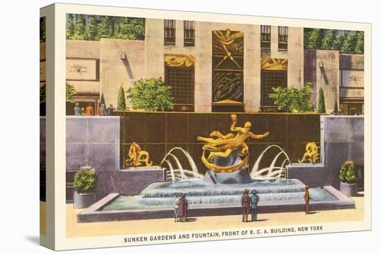 Prometheus Fountain, Rockefeller Center, New York City-null-Stretched Canvas