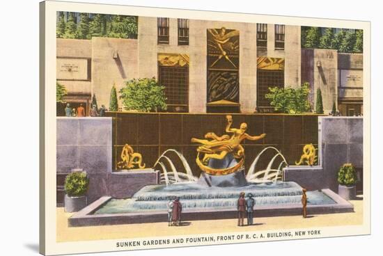 Prometheus Fountain, Rockefeller Center, New York City-null-Stretched Canvas