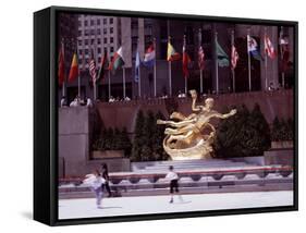Prometheus Sculpture - Rockefeller Center-Carol Highsmith-Framed Stretched Canvas