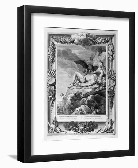 Prometheus Tortured by a Vulture, 1733-Bernard Picart-Framed Giclee Print