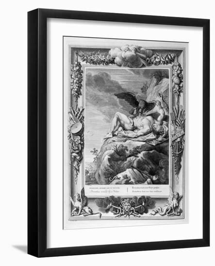 Prometheus Tortured by a Vulture, 1733-Bernard Picart-Framed Giclee Print