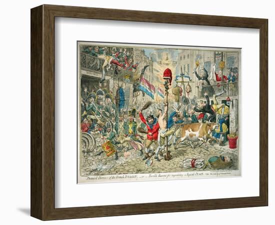 Promis'D Horrors of the French Invasion, Published by Hannah Humphrey, 1796-James Gillray-Framed Giclee Print