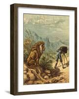 Promising Outlook, Lion Observes Photographer-Ernest Henry Griset-Framed Photographic Print