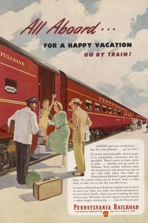 The West Train Pennsylvania Railroad United States Travel Poster Advertisement 