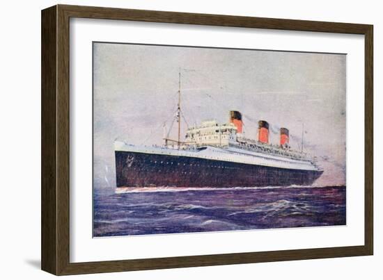 Promotional Postcard Depicting the 'Ile De France' Liner for the Compagnie Generale Transatlantique-null-Framed Giclee Print