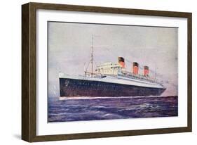 Promotional Postcard Depicting the 'Ile De France' Liner for the Compagnie Generale Transatlantique-null-Framed Giclee Print