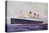 Promotional Postcard Depicting the 'Ile De France' Liner for the Compagnie Generale Transatlantique-null-Stretched Canvas