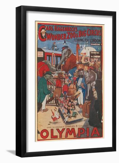 Promotional Poster for Carl Hagenbeck's Wonder Zoo and Big Circus at Olympia-null-Framed Giclee Print