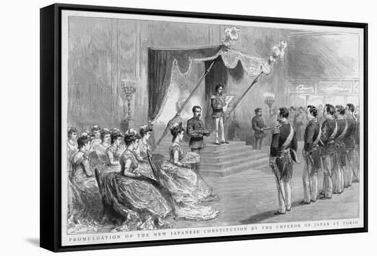 Promulgation of the New Japanese Constitution by Emperor Meiji of Japan at Tokyo-null-Framed Stretched Canvas