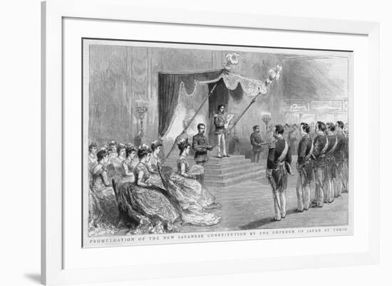 Promulgation of the New Japanese Constitution by Emperor Meiji of Japan at Tokyo-null-Framed Art Print