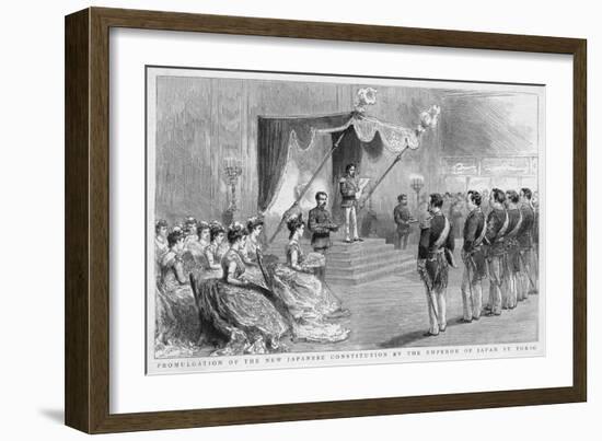 Promulgation of the New Japanese Constitution by Emperor Meiji of Japan at Tokyo-null-Framed Art Print