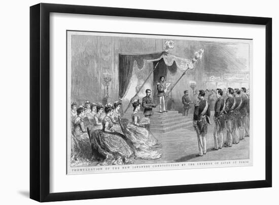 Promulgation of the New Japanese Constitution by Emperor Meiji of Japan at Tokyo-null-Framed Art Print