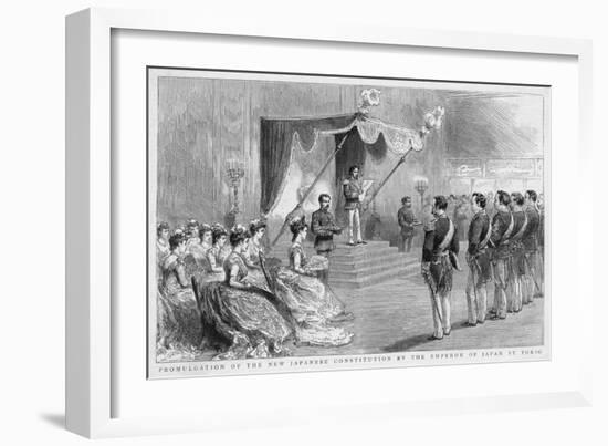 Promulgation of the New Japanese Constitution by Emperor Meiji of Japan at Tokyo-null-Framed Art Print