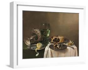 Pronk Still Life, with a Roemer, an Upturned Silver Tazza, a Half-Peeled Lemon on a Pewter Plate,…-Willem Claesz. Heda-Framed Giclee Print