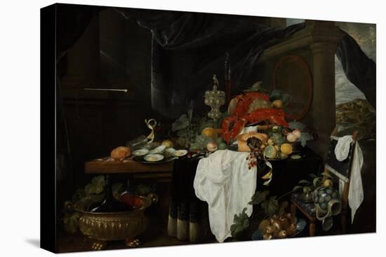 Pronk Still Life with Fruit, Oyters, and Lobsters, C. 1640-Andries Benedetti-Stretched Canvas