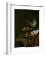 Pronk Still Life with Holbein Bowl, Nautilus Cup, Glass Goblet and Fruit Dish, 1678-Willem Kalf-Framed Giclee Print