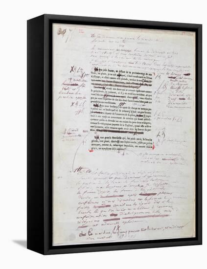 Proof of Printed Page with Annotations by the Author-Honore de Balzac-Framed Stretched Canvas