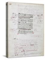 Proof of Printed Page with Annotations by the Author-Honore de Balzac-Stretched Canvas