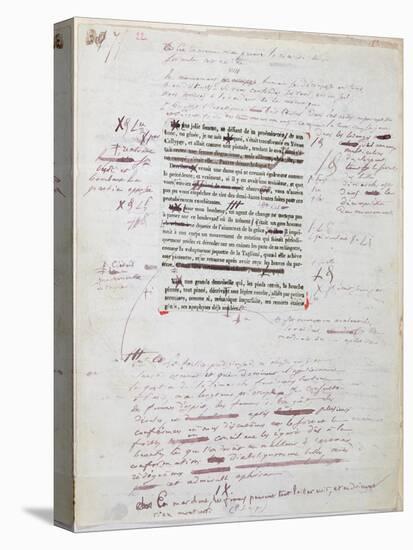 Proof of Printed Page with Annotations by the Author-Honore de Balzac-Stretched Canvas