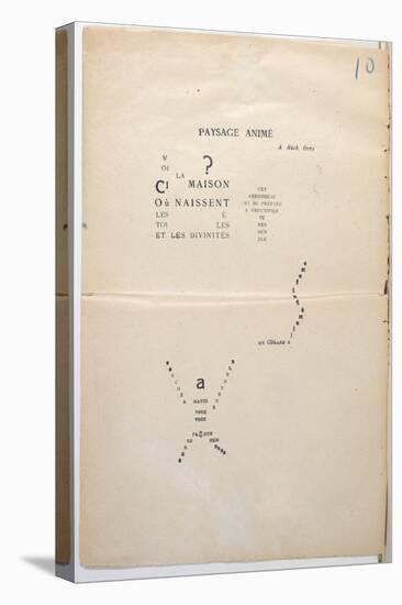 Proofing Copy of a Page from Et Moi Aussi Je Suis Peintre, c.1914-Guillaume Apollinaire-Stretched Canvas