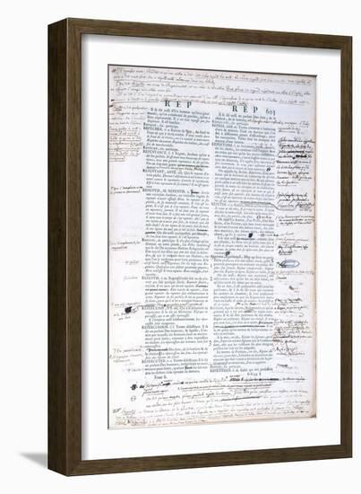 Proofing Page with Corrections of an Edition of the French Academy Dictionary-null-Framed Giclee Print