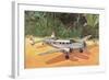 Prop Plane on Landing Strip in Jungle-null-Framed Art Print