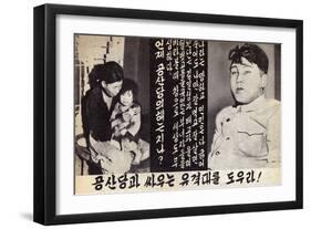 Propaganda Leaflet Distributed by United Nations Forces Lead by U.S. During the Korean War, 1950-53-null-Framed Art Print