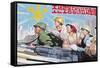 Propaganda Poster, Wonsan City, Democratic People's Republic of Korea (DPRK), North Korea, Asia-Gavin Hellier-Framed Stretched Canvas