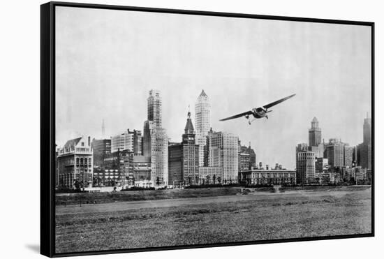 Propeller Aircraft in Chicago-null-Framed Stretched Canvas