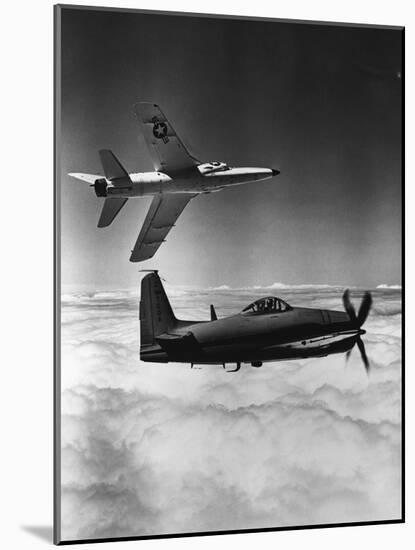 Propeller and Jet Fighters of the U.S. Navy-null-Mounted Photographic Print