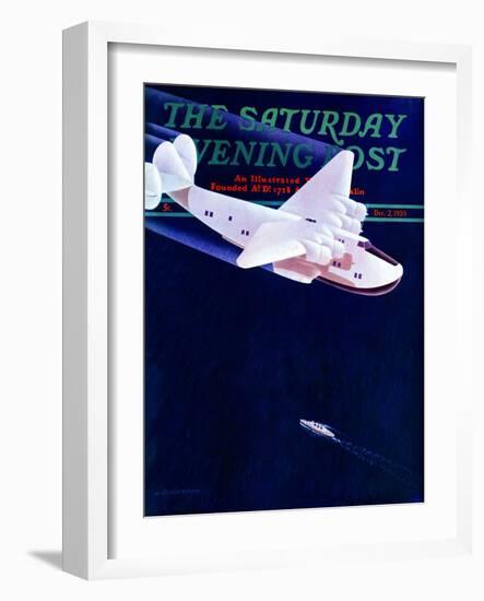 "Propeller Plane," Saturday Evening Post Cover, December 2, 1939-H. Wilson Smith-Framed Giclee Print