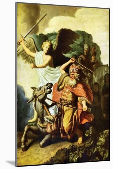 Prophet Balaam and the Donkey-Rembrandt van Rijn-Mounted Art Print
