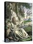 Prophet Elijah Fed by Birds While Hiding in the Wilderness-null-Stretched Canvas