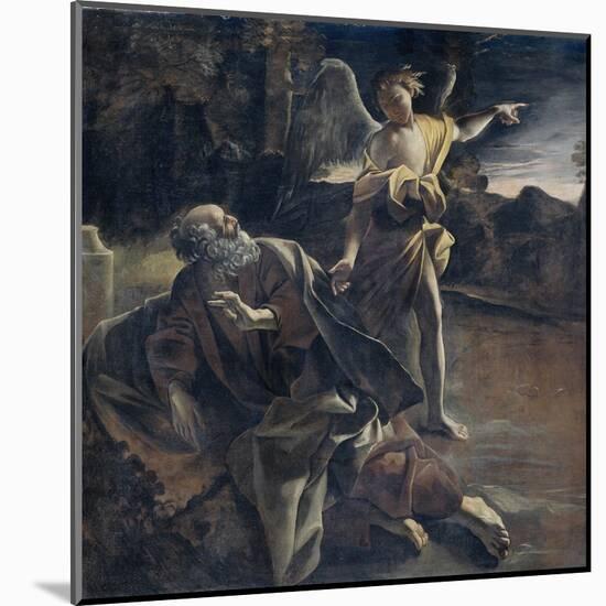 Prophet Elijah in the Desert Awakened by an Angel-Giovanni Lanfranco-Mounted Art Print