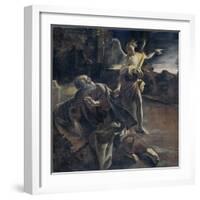 Prophet Elijah in the Desert Awakened by an Angel-Giovanni Lanfranco-Framed Art Print