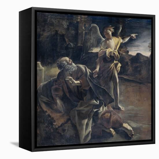 Prophet Elijah in the Desert Awakened by an Angel-Giovanni Lanfranco-Framed Stretched Canvas