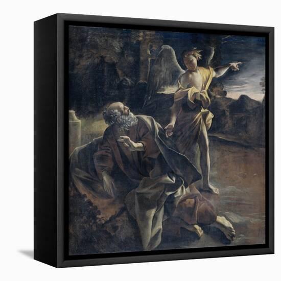 Prophet Elijah in the Desert Awakened by an Angel-Giovanni Lanfranco-Framed Stretched Canvas