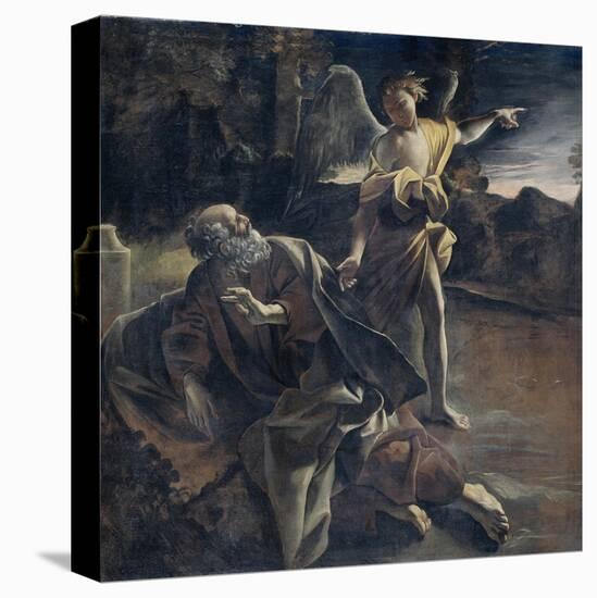 Prophet Elijah in the Desert Awakened by an Angel-Giovanni Lanfranco-Stretched Canvas
