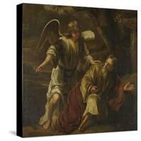 Prophet Elijah Visited by an Angel-Ferdinand Bol-Stretched Canvas