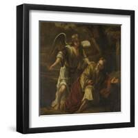 Prophet Elijah Visited by an Angel-Ferdinand Bol-Framed Art Print